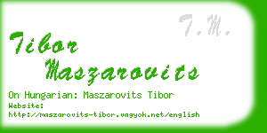 tibor maszarovits business card